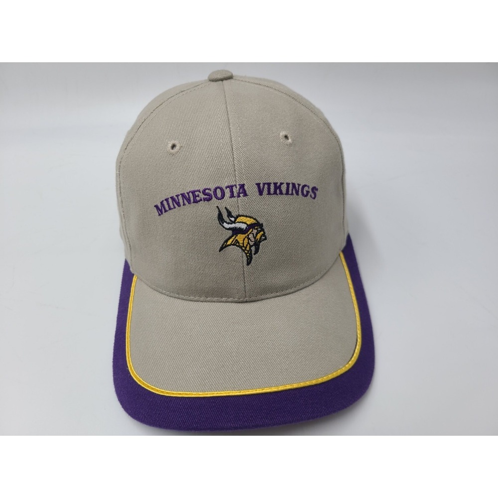 Vintage Minnesota Vikings Annco Strapback Adjustable Hat Cap Men Women NFL Beige